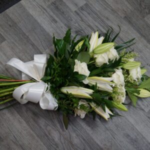 White Lily & Rose Sheaf Spray