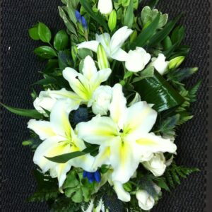 Single Ended Lily & Rose Casket Spray